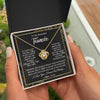 Love Knot Necklace 18K Yellow Gold Finish | Personalized To My Beautiful Fiancee Necklace From Fiance Feel My Love For Her Fiancee Birthday Anniversary Valentines Day Christmas Customized Message Card | siriusteestore