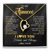 Forever Love Necklace 18K Yellow Gold Finish | 1 | Personalized To My Beautiful Fiancee Necklace From Fiance Son Jewelry Forever Love Fiancee Birthday Gifts Anniversary Valentines Day Gift Box Message Card | siriusteestore