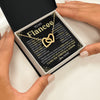 Interlocking Hearts Necklace 18K Yellow Gold Finish | 2 | Personalized To My Beautiful Fiancee Necklace From Fiance The Day I Met You Birthday Gifts For Fiancee Anniversary Valentines Day Gift Box Message Card | siriusteestore