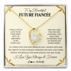 Forever Love Necklace 18K Yellow Gold Finish | 1 | Personalized To My Beautiful Fiancee Necklace Gift From Fiance Promise Necklace For Fiancee Birthday Valentines Day Christmas Customized Gift Box Message Card | siriusteestore
