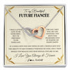 Interlocking Hearts Necklace Stainless Steel & Rose Gold Finish | 1 | Personalized To My Beautiful Fiancee Necklace Gift From Fiance Promise Necklace For Fiancee Birthday Valentines Day Christmas Customized Gift Box Message Card | siriusteestore