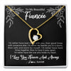 Forever Love Necklace 18K Yellow Gold Finish | 1 | Personalized To My Beautiful Fiancee Necklace Gifts From Fiance I'd Rather Fiancee Birthday Idea Anniversary Valentines Day Customized Gift Box Message Card | siriusteestore
