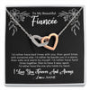 Interlocking Hearts Necklace Stainless Steel & Rose Gold Finish | 1 | Personalized To My Beautiful Fiancee Necklace Gifts From Fiance I'd Rather Fiancee Birthday Idea Anniversary Valentines Day Customized Gift Box Message Card | siriusteestore