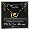 Interlocking Hearts Necklace 18K Yellow Gold Finish | 1 | Personalized To My Beautiful Fiancee Necklace Gifts From Fiance I'd Rather Fiancee Birthday Idea Anniversary Valentines Day Customized Gift Box Message Card | siriusteestore