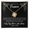 Love Knot Necklace 18K Yellow Gold Finish | 1 | Personalized To My Beautiful Fiancee Necklace Gifts From Fiance I'd Rather Fiancee Birthday Idea Anniversary Valentines Day Customized Gift Box Message Card | siriusteestore