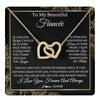 Interlocking Hearts Necklace 18K Yellow Gold Finish | 1 | Personalized To My Beautiful Fiancee Necklace Romantic Gifts Fiancee Birthday Anniversary Jewelry Valentines Day Christmas Customized Gift Box Message Card | siriusteestore