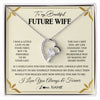 Forever Love Necklace 14K White Gold Finish | 1 | Personalized To My Beautiful Future Wife Necklace Gift From Husband Promise Necklace For Her Soulmate Wife Romantic Birthday Customized Gift Box Message Card | siriusteestore