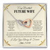 Interlocking Hearts Necklace Stainless Steel & Rose Gold Finish | 1 | Personalized To My Beautiful Future Wife Necklace Gift From Husband Promise Necklace For Her Soulmate Wife Romantic Birthday Customized Gift Box Message Card | siriusteestore