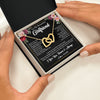Interlocking Hearts Necklace 18K Yellow Gold Finish | 2 | Personalized To My Beautiful Girlfriend Gifts Necklace From Boyfriend When You Wear This Necklace Girlfriend Birthday Christmas Anniversary With Message Card | siriusteestore