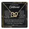 Interlocking Hearts Necklace 18K Yellow Gold Finish | 1 | Personalized To My Beautiful Girlfriend Necklace From Boyfriend Feel My Love For Her Girlfriend Birthday Valentines Day Christmas Customized Message Card | siriusteestore