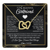 Interlocking Hearts Necklace 18K Yellow Gold Finish | 1 | Personalized To My Beautiful Girlfriend Necklace From Boyfriend I May Not Be Your First Day Girlfriend Valentines Day Birthday Customized Gift Box Message Card | siriusteestore
