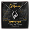 Forever Love Necklace 14K White Gold Finish | 1 | Personalized To My Beautiful Girlfriend Necklace From Boyfriend Jewelry Forever Love Girlfriend Birthday Gifts Anniversary Valentines Day Message Card | siriusteestore