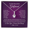 Alluring Beauty Necklace 14K White Gold Finish | Personalized To My Beautiful Girlfriend Necklace Gift Romantic Gifts For Girlfriend Birthday Anniversary Valentines Christmas Customized Gift Box Message Card | siriusteestore