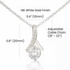 Alluring Beauty Necklace 14K White Gold Finish | Personalized To My Beautiful Girlfriend Necklace Gift Romantic Gifts For Girlfriend Birthday Anniversary Valentines Christmas Customized Gift Box Message Card | siriusteestore