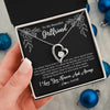 Forever Love Necklace 14K White Gold Finish | 2 | Personalized To My Beautiful Girlfriend Necklace Gifts From Boyfriend I'd Rather Girlfriend Birthday Anniversary Valentines Customized Gift Box Message Card | siriusteestore