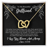 Interlocking Hearts Necklace 18K Yellow Gold Finish | 1 | Personalized To My Beautiful Girlfriend Necklace Gifts From Boyfriend I'd Rather Girlfriend Birthday Anniversary Valentines Customized Gift Box Message Card | siriusteestore