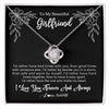 Love Knot Necklace 14K White Gold Finish | 1 | Personalized To My Beautiful Girlfriend Necklace Gifts From Boyfriend I'd Rather Girlfriend Birthday Anniversary Valentines Customized Gift Box Message Card | siriusteestore