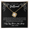 Love Knot Necklace 18K Yellow Gold Finish | 1 | Personalized To My Beautiful Girlfriend Necklace Gifts From Boyfriend I'd Rather Girlfriend Birthday Anniversary Valentines Customized Gift Box Message Card | siriusteestore