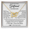 Interlocking Hearts Necklace 18K Yellow Gold Finish | 1 | Personalized To My Beautiful Girlfriend Necklace Love You Like I Do Promise Girlfriend Romantic Birthday Gifts Anniversary Christmas Gift Box Message Card | siriusteestore