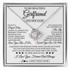 Love Knot Necklace 14K White Gold Finish | 1 | Personalized To My Beautiful Girlfriend Necklace Love You Like I Do Promise Girlfriend Romantic Birthday Gifts Anniversary Christmas Gift Box Message Card | siriusteestore