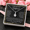 Alluring Beauty Necklace 14K White Gold Finish | Personalized To My Beautiful Girlfriend Necklace Romantic Gifts Girlfriend Birthday Anniversary Jewelry Valentines Christmas Customized Gift Box Message Card | siriusteestore