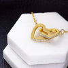 Interlocking Hearts Necklace 18K Yellow Gold Finish | 4 | Personalized To My Beautiful Girlfriend Necklace When I Say Girlfriend Gifts Romantic Birthday Gifts Valentines Christmas Custom Gift Box Message Card | https://siriusteestore.