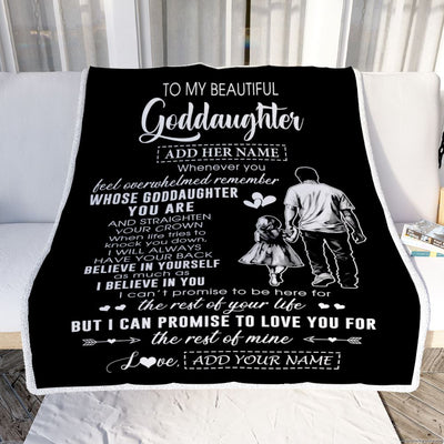 Personalized To My Beautiful Goddaughter Blanket From Uncle Believe In Yourself Goddaughter Birthday Gifts Christmas Customized Fleece Throw Blanket | siriusteestore