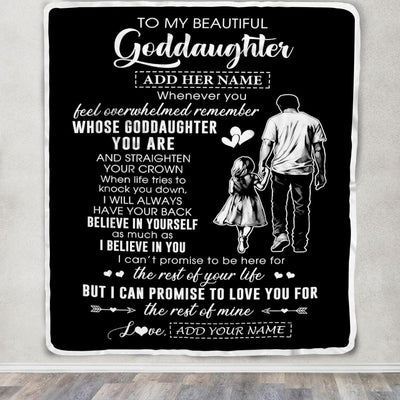 Personalized To My Beautiful Goddaughter Blanket From Uncle Believe In Yourself Goddaughter Birthday Gifts Christmas Customized Fleece Throw Blanket | siriusteestore