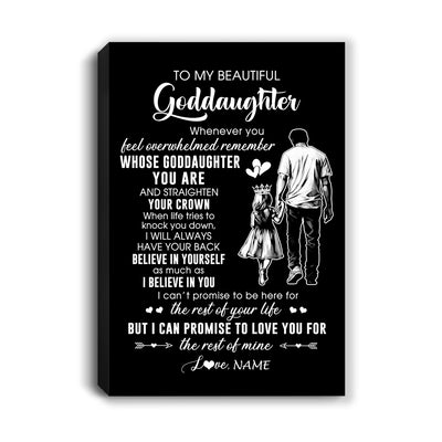 Personalized To My Beautiful Goddaughter Canvas From Uncle Believe In Yourself Goddaughter Birthday Gifts Christmas Custom Wall Art Print Framed Canvas | siriusteestore