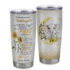 Personalized To My Beautiful Goddaughter From Godmother Stainless Steel Tumbler Cup I Love You To Moon Elephant Sunflower Goddaughter Birthday Christmas Travel Mug | siriusteestore