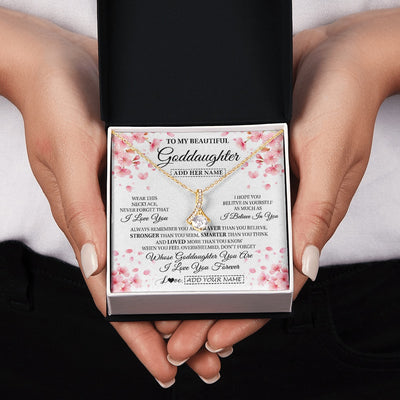 Alluring Beauty Necklace 18K Yellow Gold Finish | 2 | Personalized To My Beautiful Goddaughter From Godmother Uncle Necklace Never Forget Birthday Gifts For Goddaughter Gift Christmas Gift Box Message Card | siriusteestore.myshopify