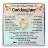Forever Love Necklace 18K Yellow Gold Finish | 1 | Personalized To My Beautiful Goddaughter Gifts Necklace From Aunt Uncle Love Jewelry For Goddaughter Birthday Christmas Customized Gift Box Message Card | siriusteestore