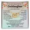 Interlocking Hearts Necklace 18K Yellow Gold Finish | 1 | Personalized To My Beautiful Goddaughter Gifts Necklace From Aunt Uncle Love Jewelry For Goddaughter Birthday Christmas Customized Gift Box Message Card | siriusteestore