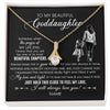 Alluring Beauty Necklace 18K Yellow Gold Finish | 1 | Personalized To My Beautiful Goddaughter Necklace From Godmother Always Love You Goddaughter Birthday Graduation Christmas Customized Gift Box Message Card | siriusteestore