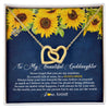 Interlocking Hearts Necklace 18K Yellow Gold Finish | Personalized To My Beautiful Goddaughter Necklace From Godmother Be A Sunflower My Sunshine Goddaughter Birthday Christmas Customized Gift Box Message Card | siriusteestore
