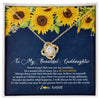 Love Knot Necklace 18K Yellow Gold Finish | Personalized To My Beautiful Goddaughter Necklace From Godmother Be A Sunflower My Sunshine Goddaughter Birthday Christmas Customized Gift Box Message Card | siriusteestore