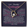 Forever Love Necklace 18K Yellow Gold Finish | Personalized To My Beautiful Goddaughter Necklace From Godmother Feel My Love Goddaughter Birthday Graduation Christmas Customized Gift Box Message Card | siriusteestore