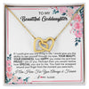 Interlocking Hearts Necklace 18K Yellow Gold Finish | 1 | Personalized To My Beautiful Goddaughter Necklace From Godmother I Am Here For You Floral Goddaughter Birthday Christmas Customized Gift Box Message Card | siriusteestore