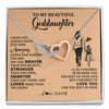 Interlocking Hearts Necklace Stainless Steel & Rose Gold Finish | 1 | Personalized To My Beautiful Goddaughter Necklace From Godmother Promise To Love You Goddaughter Birthday Graduation Christmas Customized Gift Box Message Card | siriusteestore