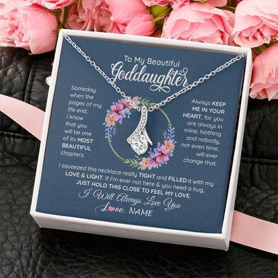Alluring Beauty Necklace | Personalized To My Beautiful Goddaughter Necklace From Godmother Someday When The Pages Goddaughter Birthday Christmas Customized Gift Box Message Card | siriusteestore