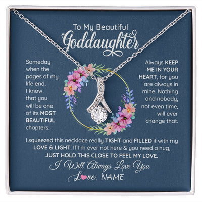 Alluring Beauty Necklace | Personalized To My Beautiful Goddaughter Necklace From Godmother Someday When The Pages Goddaughter Birthday Christmas Customized Gift Box Message Card | siriusteestore