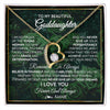 Forever Love Necklace 18K Yellow Gold Finish | Personalized To My Beautiful Goddaughter Necklace Never Give Up Goddaughter Birthday Graduation Motivational Quote Customized Gift Box Message Card | siriusteestore