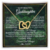 Interlocking Hearts Necklace 18K Yellow Gold Finish | Personalized To My Beautiful Goddaughter Necklace Never Give Up Goddaughter Birthday Graduation Motivational Quote Customized Gift Box Message Card | siriusteestore