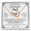 Interlocking Hearts Necklace Stainless Steel & Rose Gold Finish | 1 | Personalized To My Beautiful Goddaughter Necklace Women Girls From Aunt Uncle Love You Goddaughter Birthday Christmas Customized Gift Box Message Card | siriusteestore