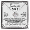Love Knot Necklace 14K White Gold Finish | 1 | Personalized To My Beautiful Goddaughter Necklace Women Girls From Aunt Uncle Love You Goddaughter Birthday Christmas Customized Gift Box Message Card | siriusteestore