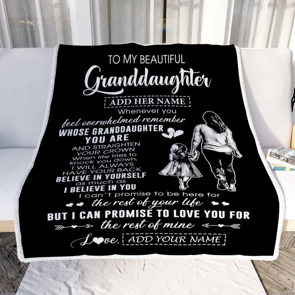 Personalized To My Beautiful Granddaughter Blanket From Grandma Believe In Yourself Granddaughter Birthday Gifts Christmas Customized Fleece Throw Blanket | siriusteestore