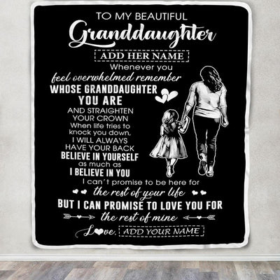 Personalized To My Beautiful Granddaughter Blanket From Grandma Believe In Yourself Granddaughter Birthday Gifts Christmas Customized Fleece Throw Blanket | siriusteestore