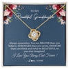 Love Knot Necklace 18K Yellow Gold Finish | Personalized To My Beautiful Granddaughter Necklace From Grandma Braver Stronger Smarter Granddaughter Jewelry Birthday Christmas Customized Message Card | siriusteestore