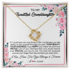 Love Knot Necklace 18K Yellow Gold Finish | 1 | Personalized To My Beautiful Granddaughter Necklace From Grandma I Am Here For You Floral Granddaughter Birthday Christmas Customized Gift Box Message Card | siriusteestore