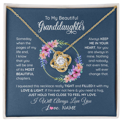 Love Knot Necklace 18K Yellow Gold Finish | 1 | Personalized To My Beautiful Granddaughter Necklace From Grandma Someday When The Pages Granddaughter Birthday Christmas Customized Gift Box Message Card | siriusteestore